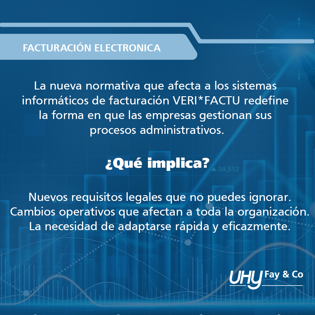 UHYFayCo's tweet photo. 📢Facturación electrónica: el cambio ya está aquí. ¿Está tu empresa preparada?

Esta normativa que afecta a los sistemas informáticos de facturación- VERI*FACTU, es un cambio que redefine la forma de gestionar los procesos administrativos.⬇️¡Te lo contamos aquí!⬇️ https://t.co/bUISO6WHAF