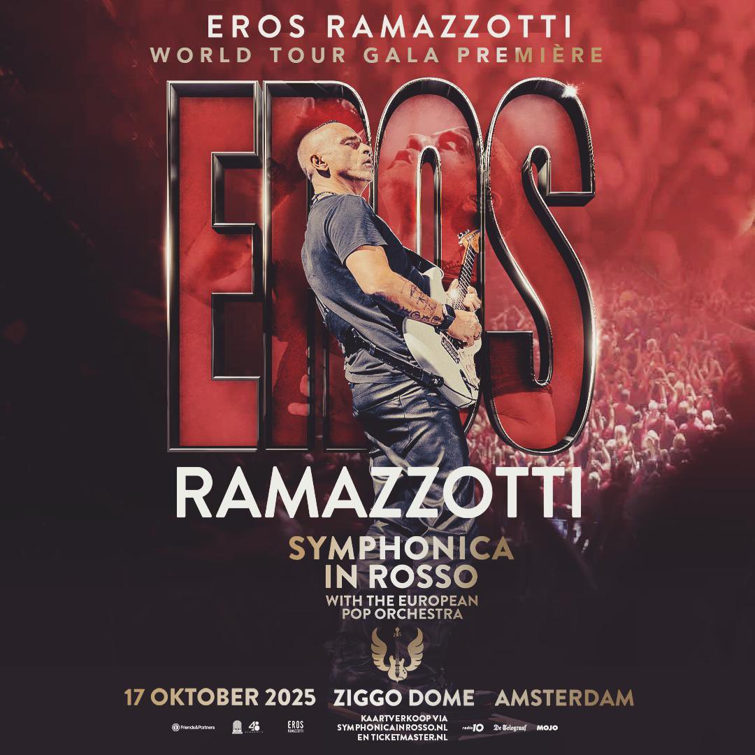 WORLD TOUR GALA PREMIÈRE

🇳🇱 17.10.25 - Amsterdam, Ziggo Dome

A UNIQUE live event with The European Pop Orchestra and a super band, awaiting the start of a new journey across 5 continents. ❤️🎸

🎫 General sales will open at 10 AM on December 13th on ticketmaster.nl