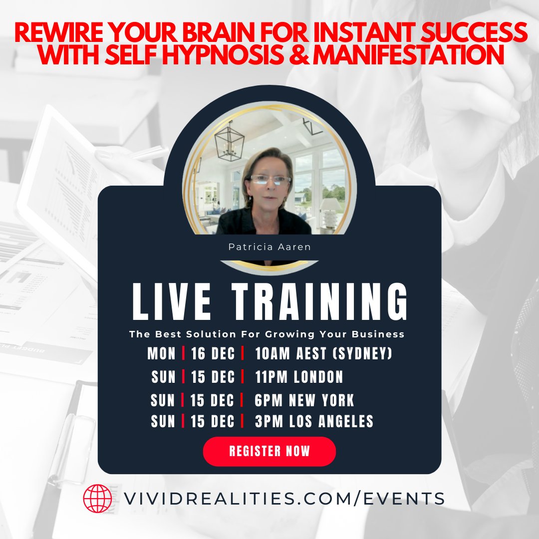 vivid_realities's tweet photo. REWIRE YOUR BRAIN 4 #businesssuccess 👉 https://t.co/w1a4wAxei3

#businessgrowth #businesstips #entrepreneurjourney #entrepreneurtips #entrepreneurmindset #entrepreneurlife #athletes #athletemindset #Athletics #goals #goalsettingforsuccess #selfhypnosis #manifestation #Manifest https://t.co/swOsCGrFm5