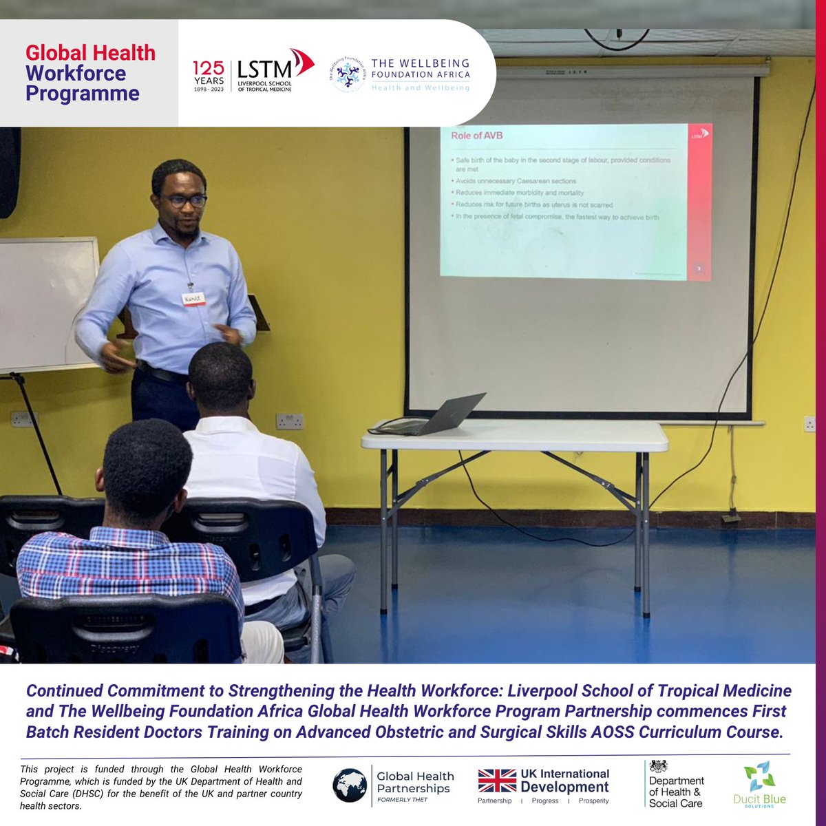 wellbeingafrica's tweet photo. On the second day of the Advanced Obstetrics Surgical Skills (#AOSS) training for residents at Lagos University Teaching Hospital (LUTH), Lagos, Nigeria. One of the day's highlights was a short lecture on Assisted Vaginal Birth (AVB) led by Dr. Ayokunle Olumodeji, a consultant obstetrician and gynecologist from LASUTH, Ikeja.
Dr. Olumodeji explained the importance of AVB in handling complex deliveries and improving outcomes for mothers and newborns. He also engaged the participants by asking who currently practices AVB in their centers, emphasizing Nigeria’s position as one of the countries with the lowest adoption rates for this essential obstetric intervention.
The session spurred important discussions on the need to reintroduce and standardize AVB techniques across healthcare facilities in Nigeria,and how the lack of this skill can lead to cesarean sections, further risking the mother's life.
This project is funded through the Global Health Workforce Programme, which is funded by the UK Department of Health and Social Care (DHSC) for the benefit of the UK and partner country health sectors.
@lstmnews @LSTMNigeria @LSTM_MNHQoC @THETlinks @Ducit_Blue @whonigeria @Fmohnigeria @NphcdaNG @nighealthwatch @pshan_alliance @WHO @WHOAFRO @DHSCgovuk @UKinNigeria
#LSTM
#WBFA
#GHWP
#GlobalHealthWorkforceProgramme
#HealthSystemsStrengthening
#UHC
#ODA
#HealthPartnerships
#HealthWorkforce