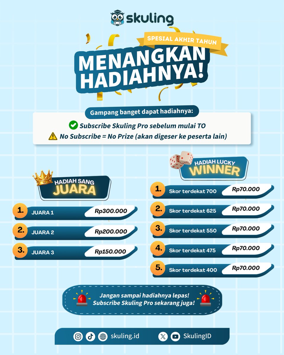 Skuling | Latsol & TO SNBT, TKA, Kedinasan tweet media
