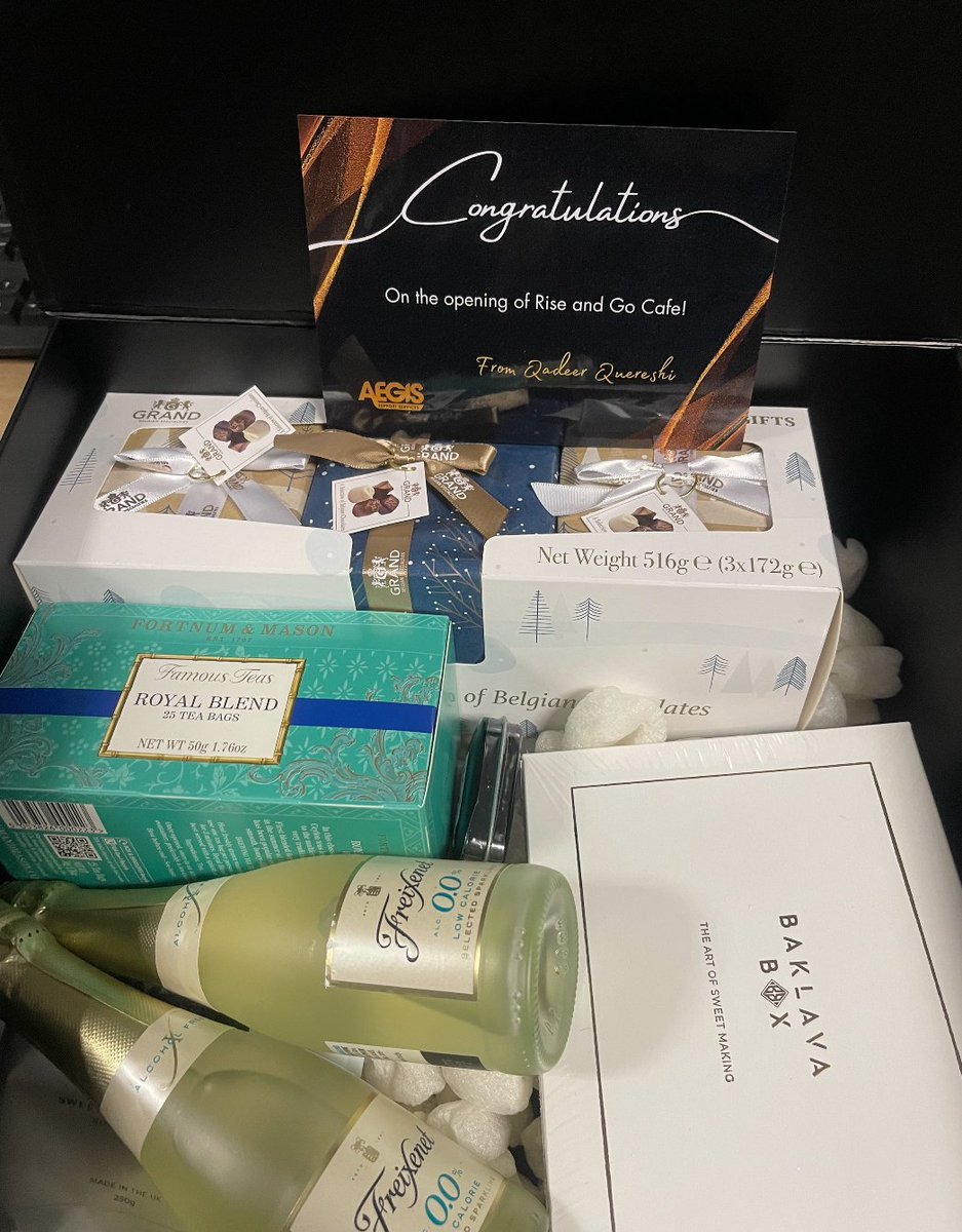 Thank you to the team at <a href="/aegis_support/">Aegis Support Services</a> for their lovely hamper! 

It was great to have you at the opening, we look forward to working with you more, thank you for your support.

#CafeOpening #Hamper #Thankyou