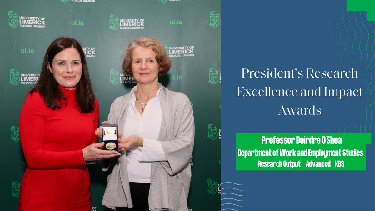 UL Research (@ul_research) on Twitter photo 👏Congratulations to @deirdre_o_shea on winning a Research Output Award in the <a href="/BusinessAtUL/">Business at UL</a> faculty at <a href="/UL/">University Of Limerick</a> President's Research Excellence and Impact Awards.
Check out Deirdre's research: pure.ul.ie/en/persons/dei…
#ResearchImpact #StayCurious #ResearchAtUL 👏Congratulations to @deirdre_o_shea on winning a Research Output Award in the <a href="/BusinessAtUL/">Business at UL</a> faculty at <a href="/UL/">University Of Limerick</a> President's Research Excellence and Impact Awards.
Check out Deirdre's research: pure.ul.ie/en/persons/dei…
#ResearchImpact #StayCurious #ResearchAtUL