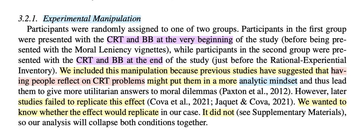 byrd_nick's tweet photo. Another paper challenges #dualProcessTheory about #ethics: https://t.co/VTjMkKnrTm

- no effect of reflection test prime
- reflection tests about #math didn't predict utilitarian responses
- reflection tests about #logic predicted more utilitarian AND more deontological responses https://t.co/tOGkJj08xc