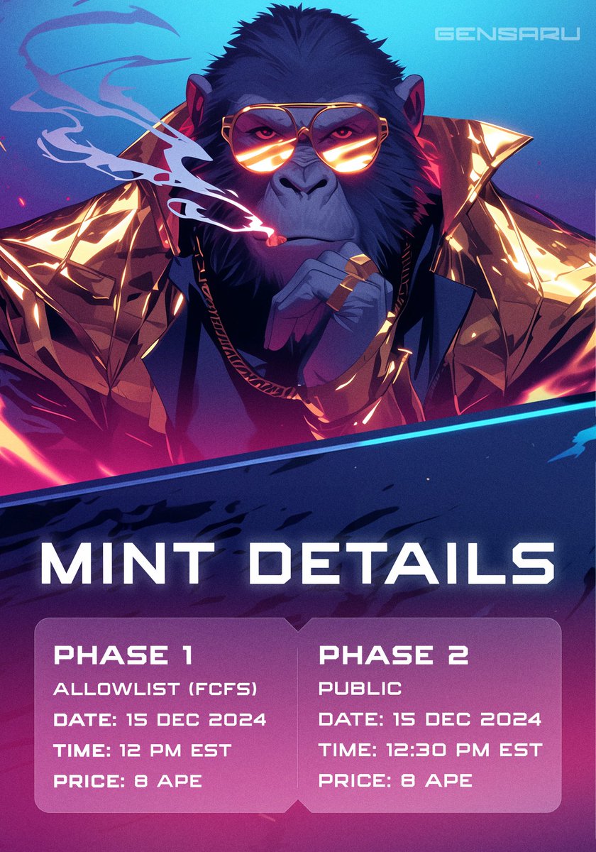🌅 The dawn of GENSARU is almost here!

Minting begins on December 15th, 12 PM EST 🗓️

Claim your place in the tribe!!