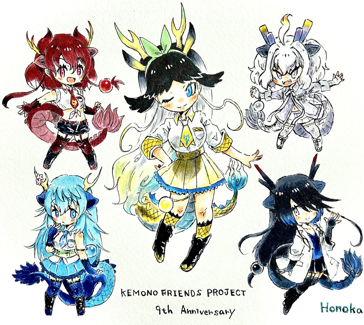 「#今年も残りわずかなので今年一番伸びた絵を貼るやっぱり周年絵かな? 」|Honokaのイラスト