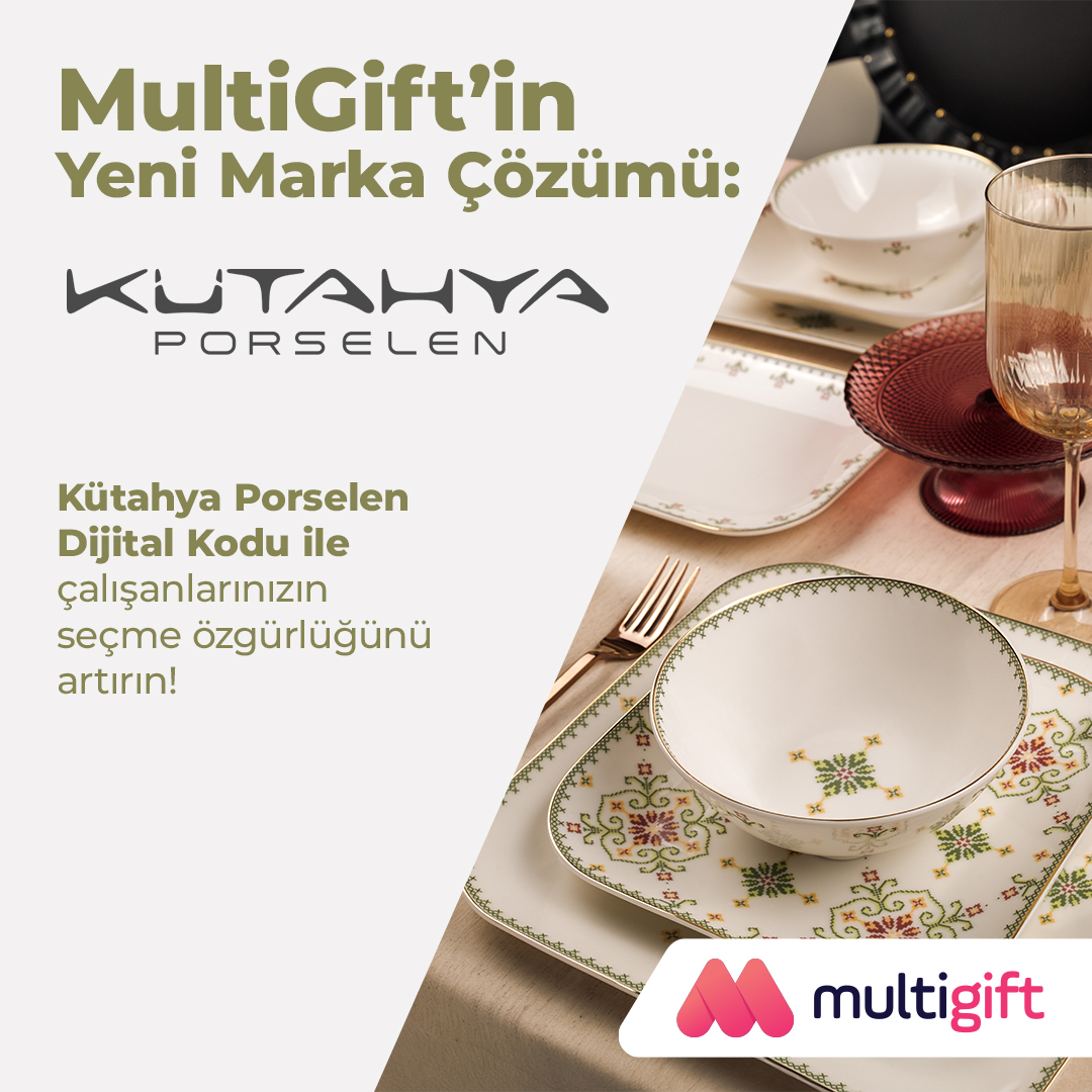 multinetcomtr's tweet image. MultiGift'in yeni marka çözümü Kütahya Porselen! 🎉

Kütahya Porselen Dijital Kodu ile çalışanlarınıza hem zarafet hem de seçim özgürlüğü sunun.

MultiGift avantajları için bio’daki linke tıklayın!

#MultiGift
