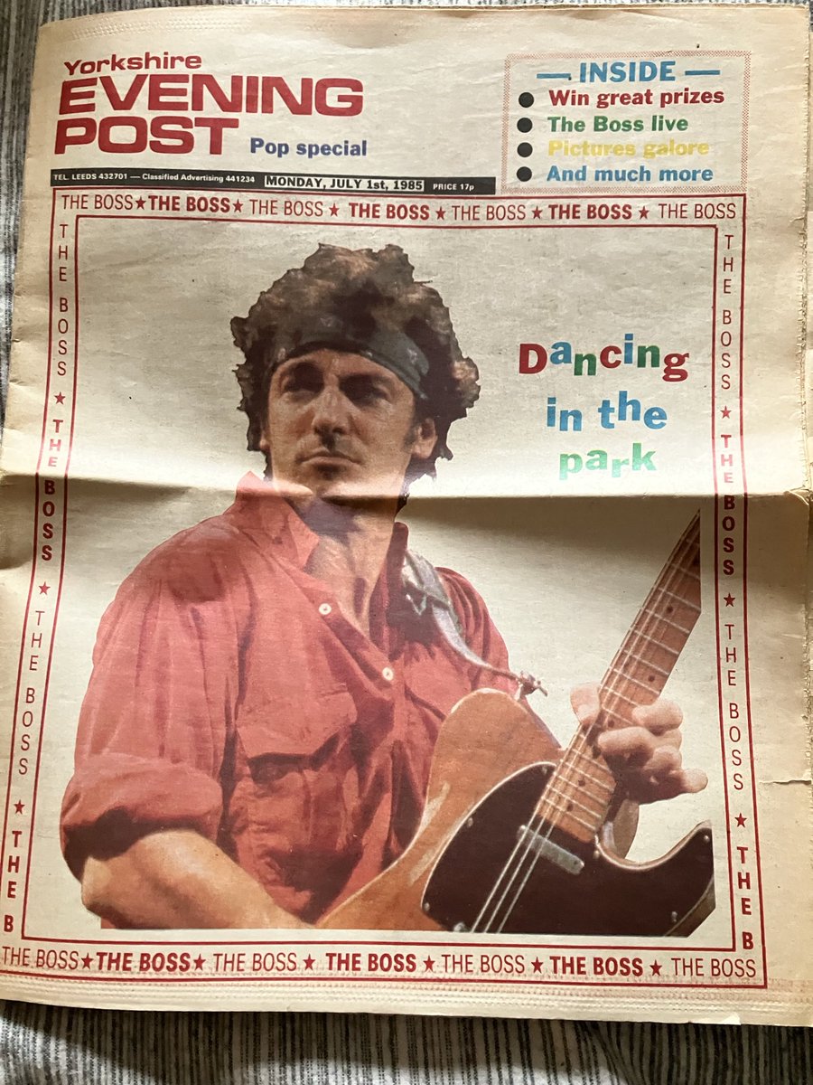 Talking yesterday to a film maker about Springsteen and mining and the 1985 Leeds Roundhay Park concert.