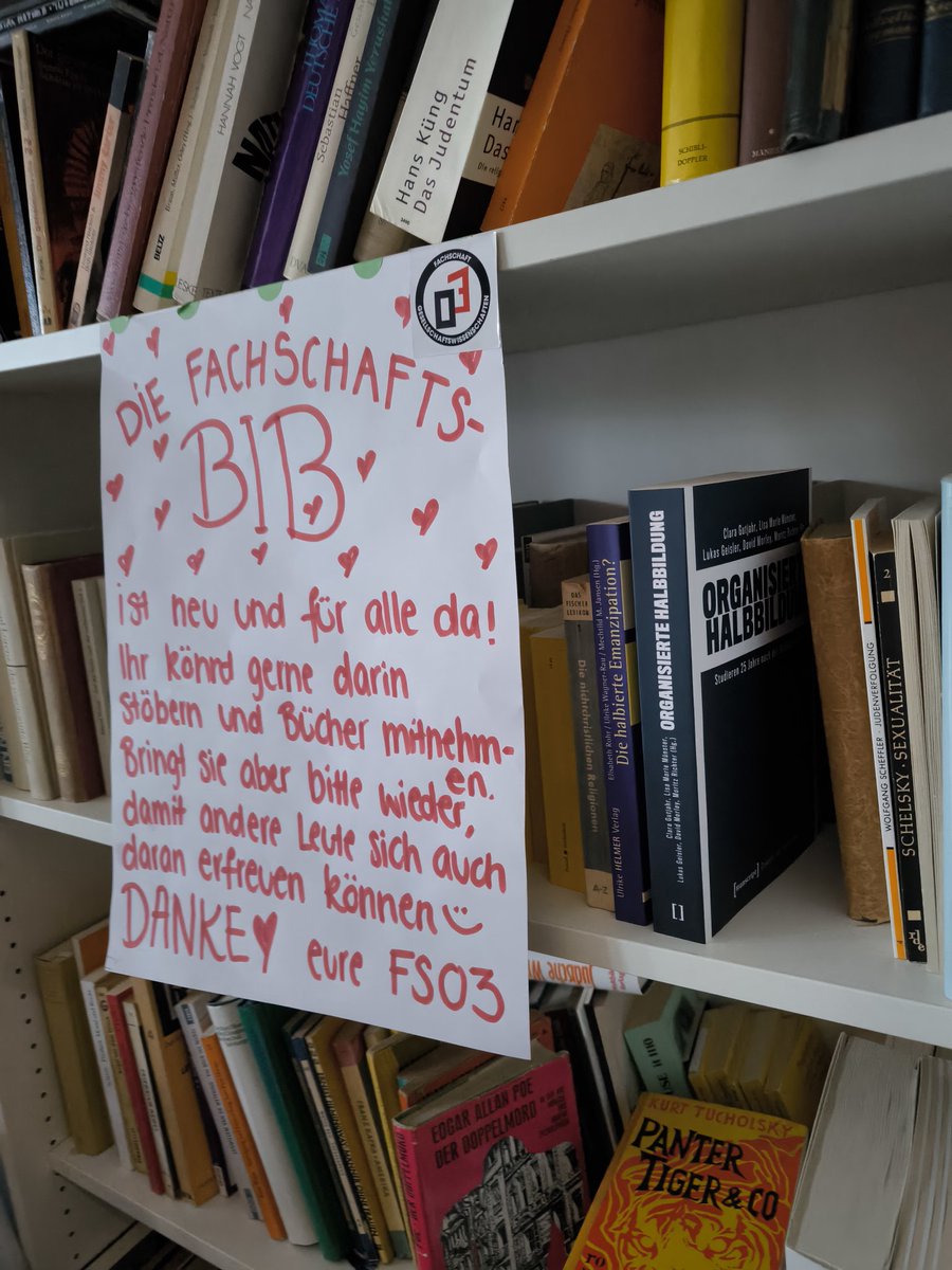 Unser Buch „Organisierte Halbbildung” in der neuen Fachschafts-Bib des FB03 Gesellschaftswissenschaften. Ich hoffe, es wird auch gelesen!

<a href="/transcriptweb/">transcript Verlag</a>