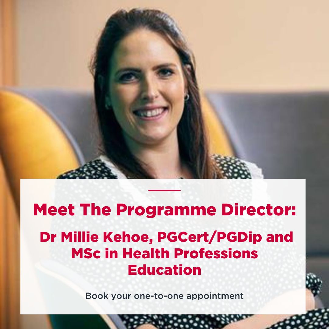 Book your appointment with Dr Millie Kehoe and Dr Amaya Ellawala, Directors of our PGCert, PGDip and MSc in Health Professions Education!

Dr Millie Kehoe:outlook.office365.com/book/MScHealth…
