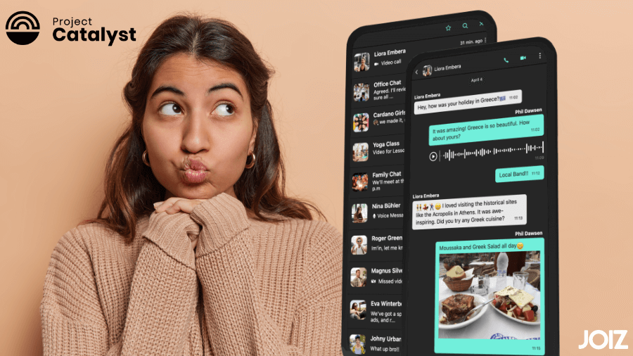 joizapp's tweet photo. @Catalyst_onX Onboarding new users with a real-world use case. Messaging, Audio &amp; Video calls, Group chats.
No phone number, no email, no SIM card required. 100% privacy guaranteed! 🙂👉https://t.co/Id8cdXv56r https://t.co/CiISDrtK5l