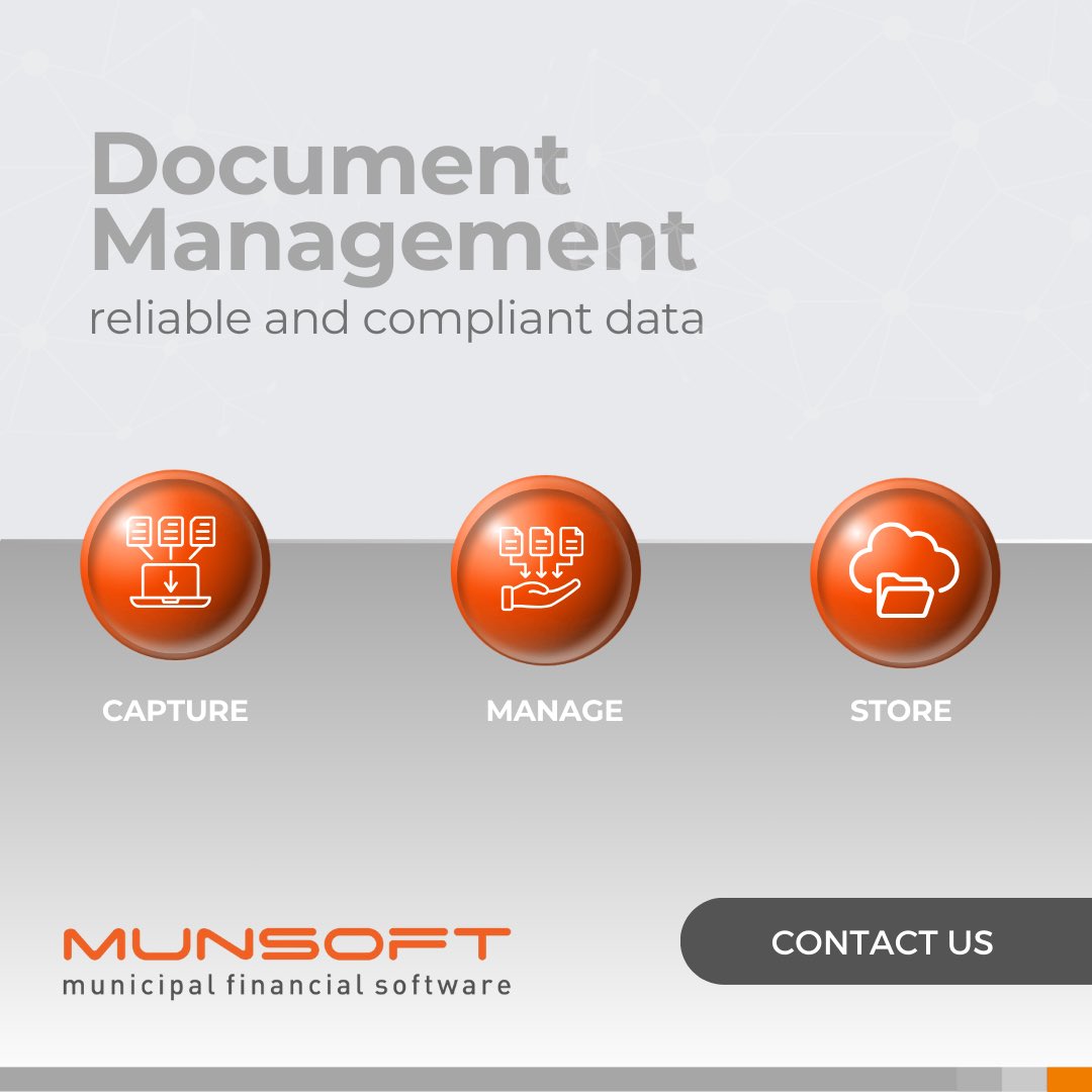 Munsoft1's tweet image. Munsoft’s Document Management System allows municipalities to capture, manage, store, retrieve and report reliable and compliant data.
 
#Munsoft #AddingValue #DocumentManagementSystems #MunicipalitiesMeetingRegulations #mSCOA
 
￼