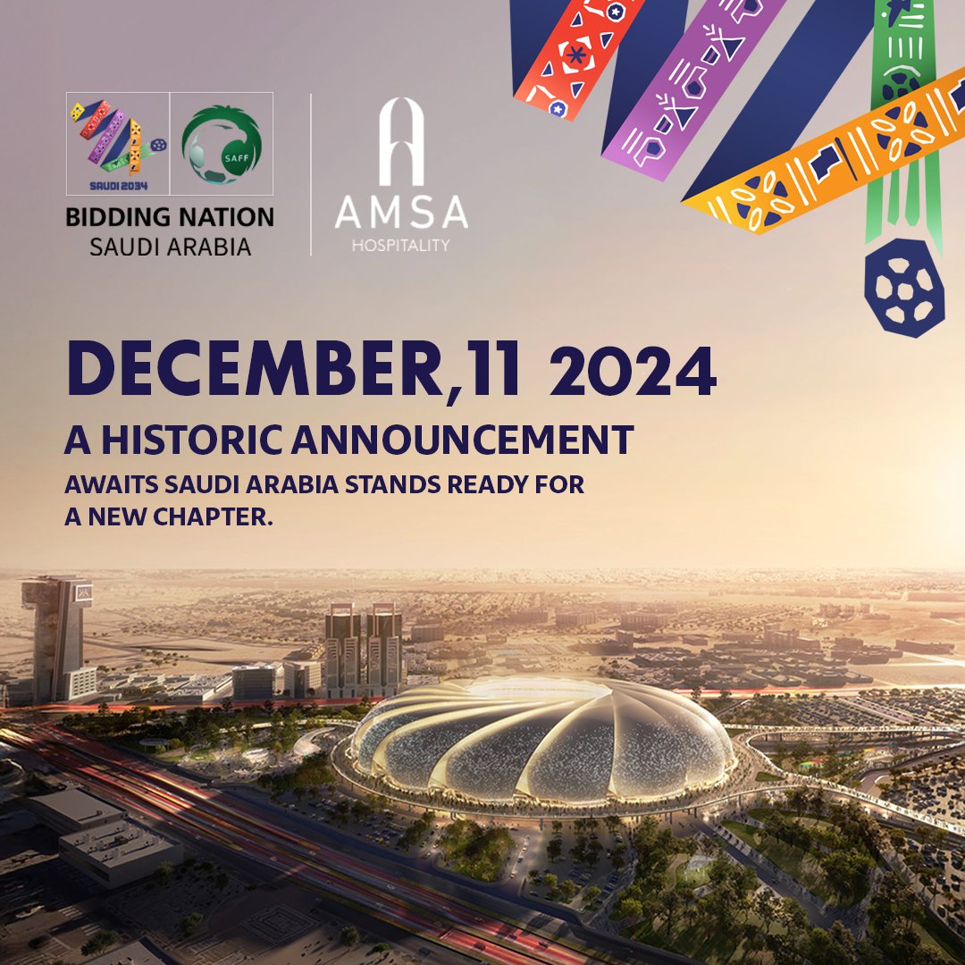 HospitalityAmsa's tweet photo. 🏆 December 11, 2024 – Saudi Arabia wins and makes history! A proud moment for the Kingdom as we step into a new global era. Amsa is honored to be part of this remarkable journey. Together, we grow 

🏆 11 ديسمبر 2024 – السعودية تفوز وتصنع التاريخ! لحظة فخر للمملكة ونحن نخطو نحو عصر جديد على الساحة العالمية. تفخر امسا للضيافة بأن تكون جزءًا من هذه الرحلة العظيمة. معًا ننمو 

#SaudiWins #Amsa #SaudiVision2030 #FIFAWorldCup #HospitalityLeadership

#السعودية_تفوز #امسا_للضيافة #رؤية_السعودية_2030 #كأس_العالم #قيادة_الضيافة