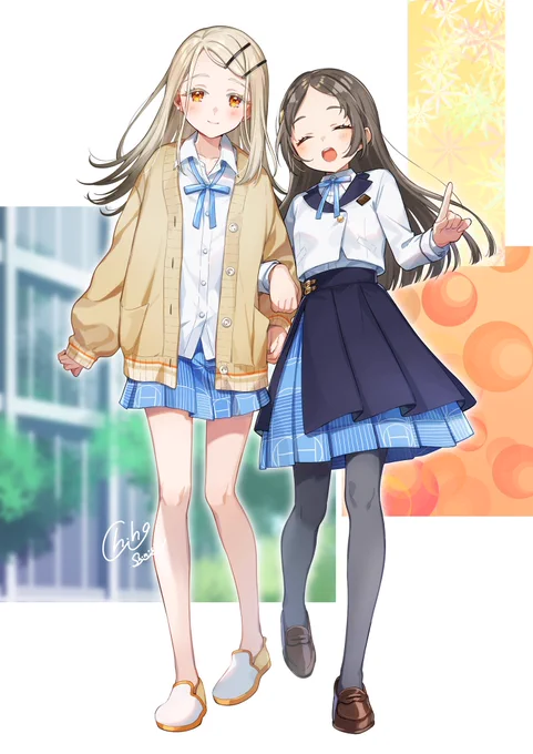 #今年も残りわずかなので今年一番伸びた絵を貼る 制服通学ifの広&千奈 