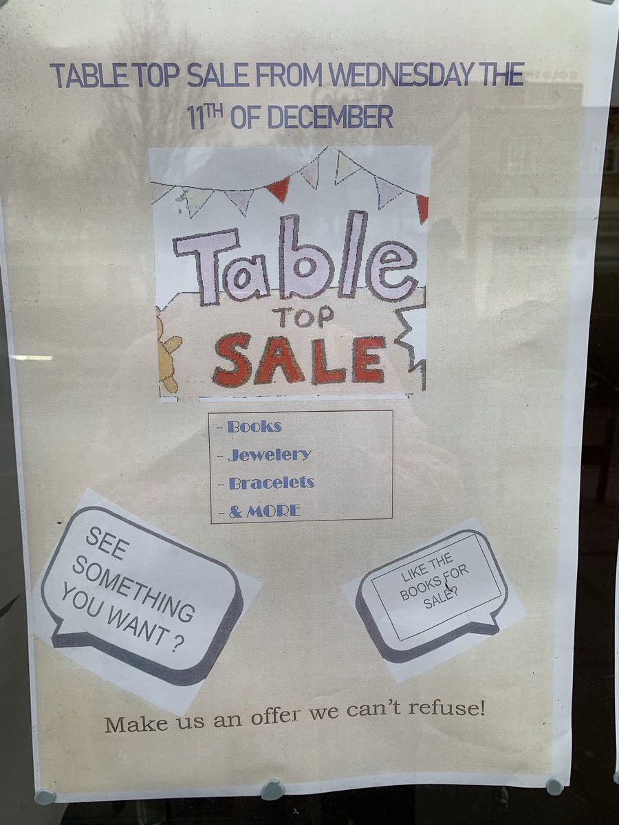 Some rare bargains. New and nearly new. All proceeds go towards our ever financially stretched organisation.