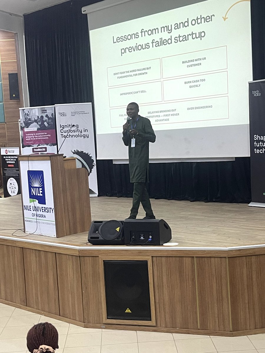 Techxciteng's tweet image. Lessons from startup failures to scalable success, @itsAlabi shares his journey at #Techxcite2024