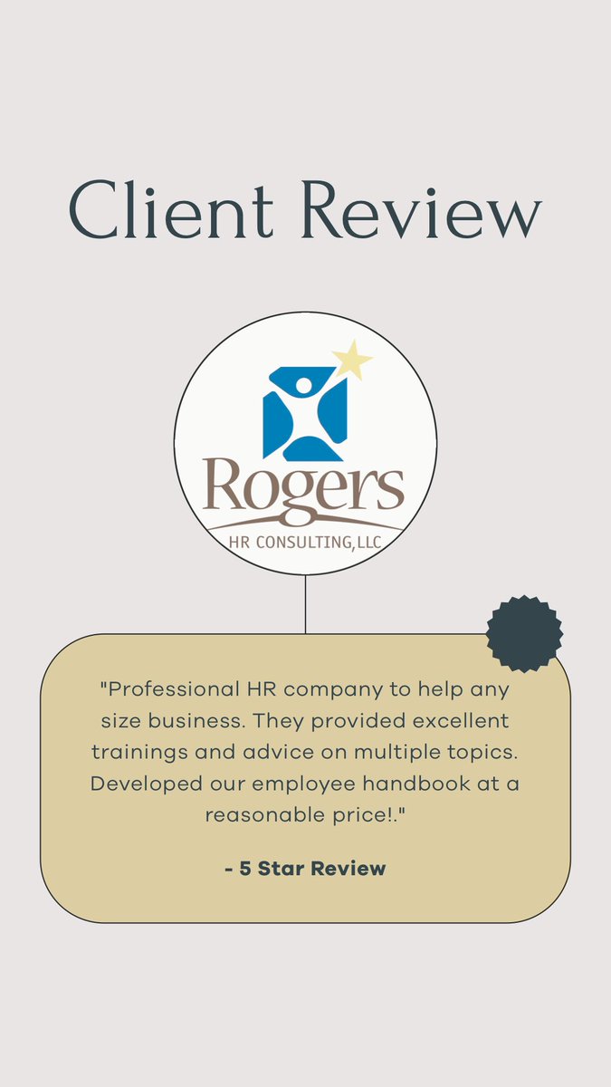 Who doesn’t appreciate a five-star review! 

⭐️⭐️⭐️⭐️⭐️ 

Give the gift of supporting local businesses this holiday season and engage our services for your HR needs next year!