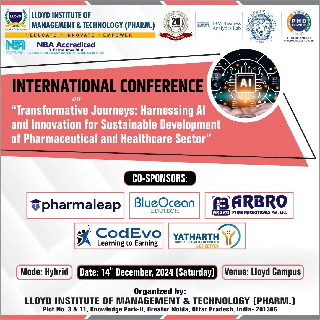codevoacademy's tweet photo. Join us on 14th Dec 2024 at Lloyd Institute, Noida for the AI &amp; Innovation for Sustainable Healthcare conference, co-sponsored by CodEvo.

📅 Date: 14th Dec 2024
📍 Venue: Lloyd Campus, Noida

#AIinHealthcare #SustainableDevelopment #CodEvo https://t.co/qLyaIK7VL2
