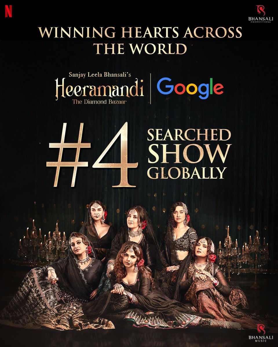 BhansaliProductions (@bhansali_produc) on Twitter photo #Heeramandi makes its mark as the only Indian show on Google’s Most Searched TV Shows of 2024! ✨ Thank you for all the love that brought Heeramandi ki mehfil to the world stage ❤️
#SanjayLeelaBhansali #HeeramandiTheDiamondBazaar <a href="/prerna982/">Prerna Singh</a> <a href="/mkoirala/">Manisha Koirala</a> #SonakshiSinha #Heeramandi makes its mark as the only Indian show on Google’s Most Searched TV Shows of 2024! ✨ Thank you for all the love that brought Heeramandi ki mehfil to the world stage ❤️
#SanjayLeelaBhansali #HeeramandiTheDiamondBazaar <a href="/prerna982/">Prerna Singh</a> <a href="/mkoirala/">Manisha Koirala</a> #SonakshiSinha