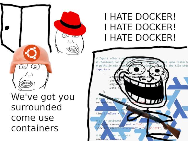 HSVSphere's tweet image. My testing? Deterministic
My building? Reproducible
My environment? Declarative
My transactions? Consistent
My life? Hermetic