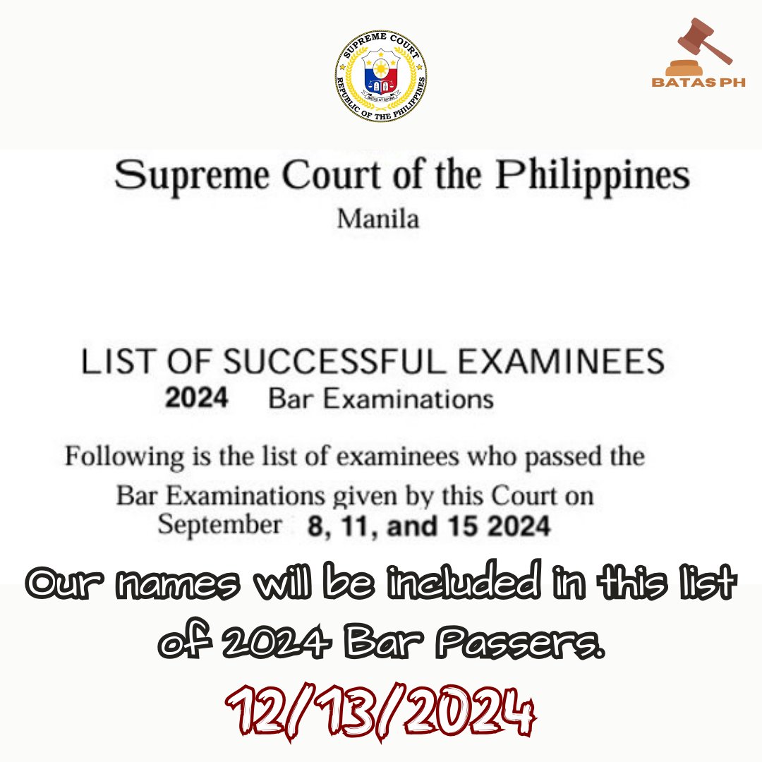 Sign mo na ito: PAPASA KA SA BAR EXAM!!!😉 You will #GetThatBar2024!!⚖️✨

#batasph
#BarNiJLo2024
#MostValuableLaban
#MarVeLousBar