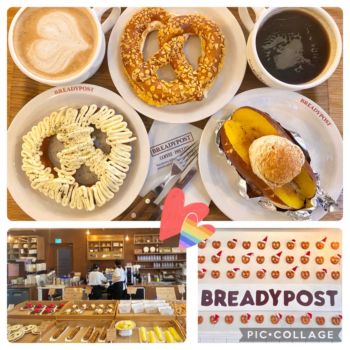 candy_mogmog_'s tweet photo. 最終日はオシャレなカフェ巡り☕️✨
プレッツェル屋さんでモーニング🥨
見た目も味も💯
2件目はショーウィンドウに���せられて‥‥🍰‼️最高
胃袋がもっとあったらな〜という🇰🇷旅行でした!ただいま😊
#BREADYPOST https://t.co/lJCccp08Uu