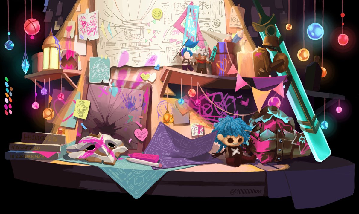 #Arcane #timebomb #Jinx #Ekko 
the desk of Jinx