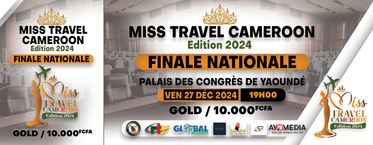 GTSGroup237's tweet photo. Nous avons le plaisir de vous annoncer la mise en vente des billets pour notre tant attendu Concours de Miss ! Venez soutenir nos candidates dans cette soirée exceptionnelle, où beauté, grâce et talent seront à l’honneur.

ou contacter les numéros:
689 44 47 70 / 694 31 65 09 https://t.co/ZtTj4W731n