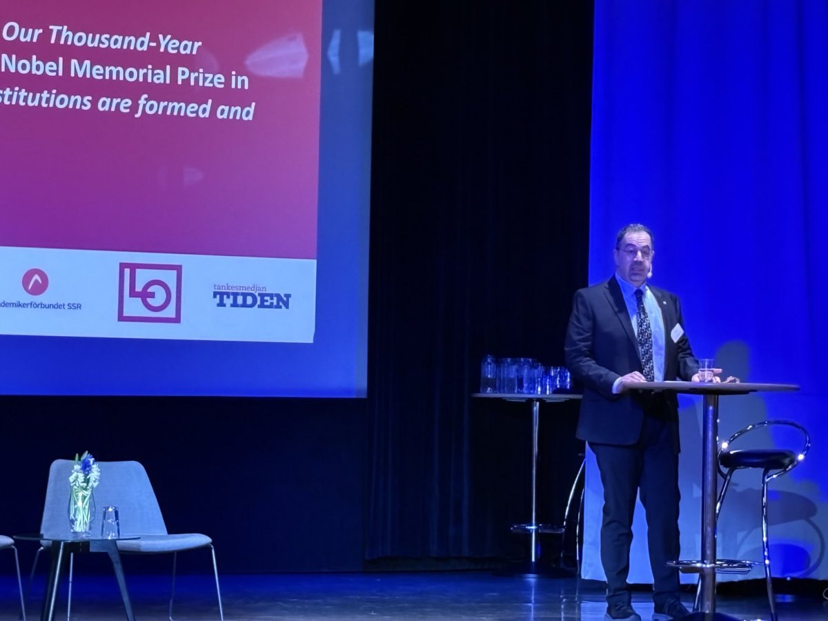 ⁦Trade unions have a key role for ⁦good use of #AI, but they must have expertise and identify win-win solutions,states ⁦<a href="/DAcemogluMIT/">Daron Acemoglu</a>⁩ at #algorithmicgovernance conference in Stockholm. ⁦<a href="/FEPS_Europe/">FEPS</a>⁩ ⁦<a href="/FES_Nordics/">Friedrich-Ebert-Stiftung Nordic Countries</a>⁩ ⁦⁦<a href="/arenaide/">Arena Idé</a>⁩ ⁦<a href="/tstiden/">Tankesmedjan Tiden</a>⁩