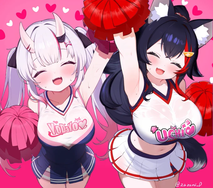 #今年も残りわずかなので今年一番伸びた絵を貼る やはりチアは正義←ソロ   2人→ 