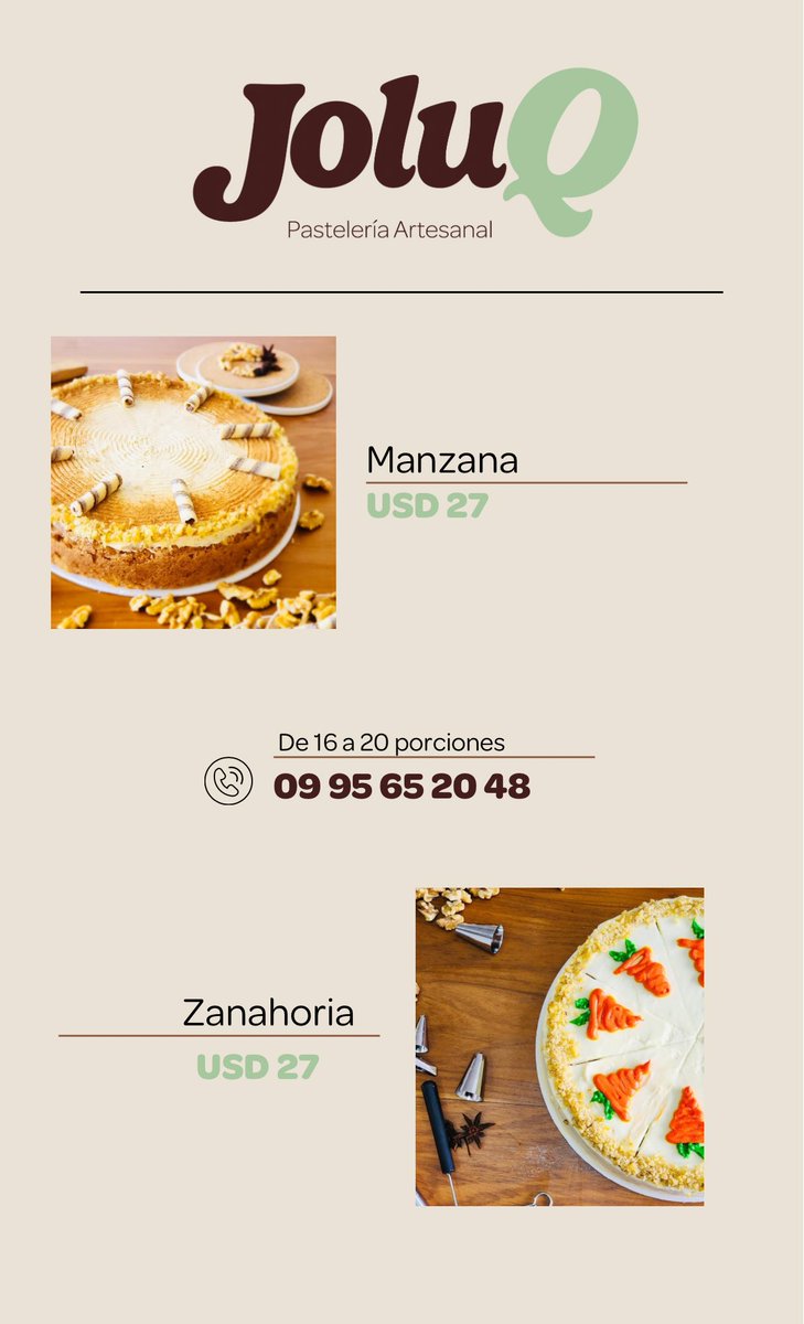 JL_Quinteros's tweet photo. 🎂𝗣𝗮𝘀𝘁𝗲𝗹𝗲𝗿𝗶́𝗮 𝗔𝗿𝘁𝗲𝘀𝗮𝗻𝗮𝗹  JoluQ🍮 
🍰Reserva tu favorita👇
                   ☎️ 𝟎𝟗𝟗𝟓𝟔𝟓𝟐𝟎𝟒𝟖 ☎️ https://t.co/ogmlTJB0Xy