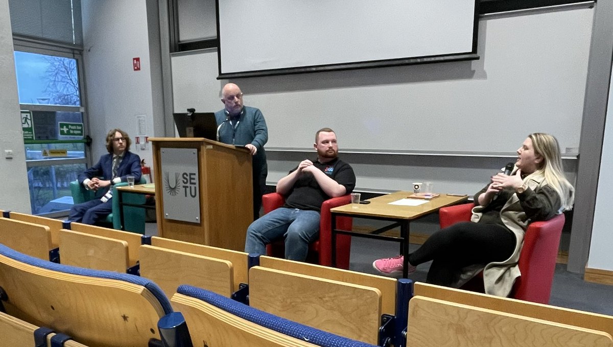 Digital Education Conference 2024 #DEC24 (@dec24conf) on Twitter photo Great insights from the student panel on digital education at #DEC24
Good to hear the postgraduate, undergraduate and Students Union perspectives from <a href="/K8OKeeffe/">Kate O'Keeffe</a> <a href="/baldeagle0125/">Ihor Melashchenko</a> <a href="/SETUSU_WD/">SETUSU Waterford</a> <a href="/setusu_cw/">SETUSU Carlow Campus</a> facilitated by <a href="/ddenieffe/">Dave Denieffe</a>
#DigitalEducation <a href="/SETUIreland/">South East Technological University</a> Great insights from the student panel on digital education at #DEC24
Good to hear the postgraduate, undergraduate and Students Union perspectives from <a href="/K8OKeeffe/">Kate O'Keeffe</a> <a href="/baldeagle0125/">Ihor Melashchenko</a> <a href="/SETUSU_WD/">SETUSU Waterford</a> <a href="/setusu_cw/">SETUSU Carlow Campus</a> facilitated by <a href="/ddenieffe/">Dave Denieffe</a>
#DigitalEducation <a href="/SETUIreland/">South East Technological University</a>