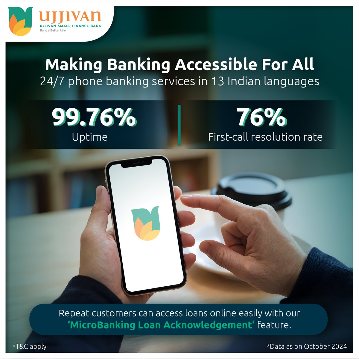 Ujjivan believes in banking that speaks your language, understands your culture, and values your individual needs. We're here to help, every step of the way.

#UjjivanSFB