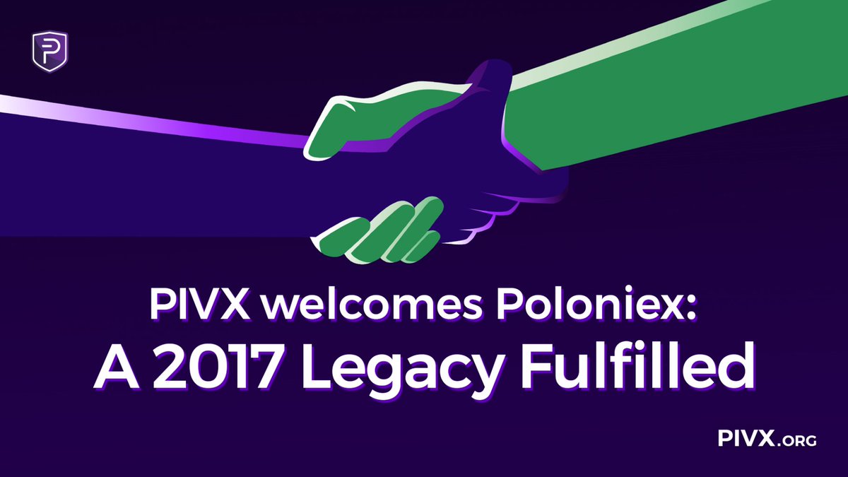 And just like that, a 2017 legacy has been fulfilled!
$PIVX is excited to announce its new listing on <a href="/Poloniex/">Poloniex Exchange</a>! 🎉
Details will be provided when trading starts. 
Congratulations PIVians on this milestone listing. 

#PIVX #Poloniex #Trading #Altcoins