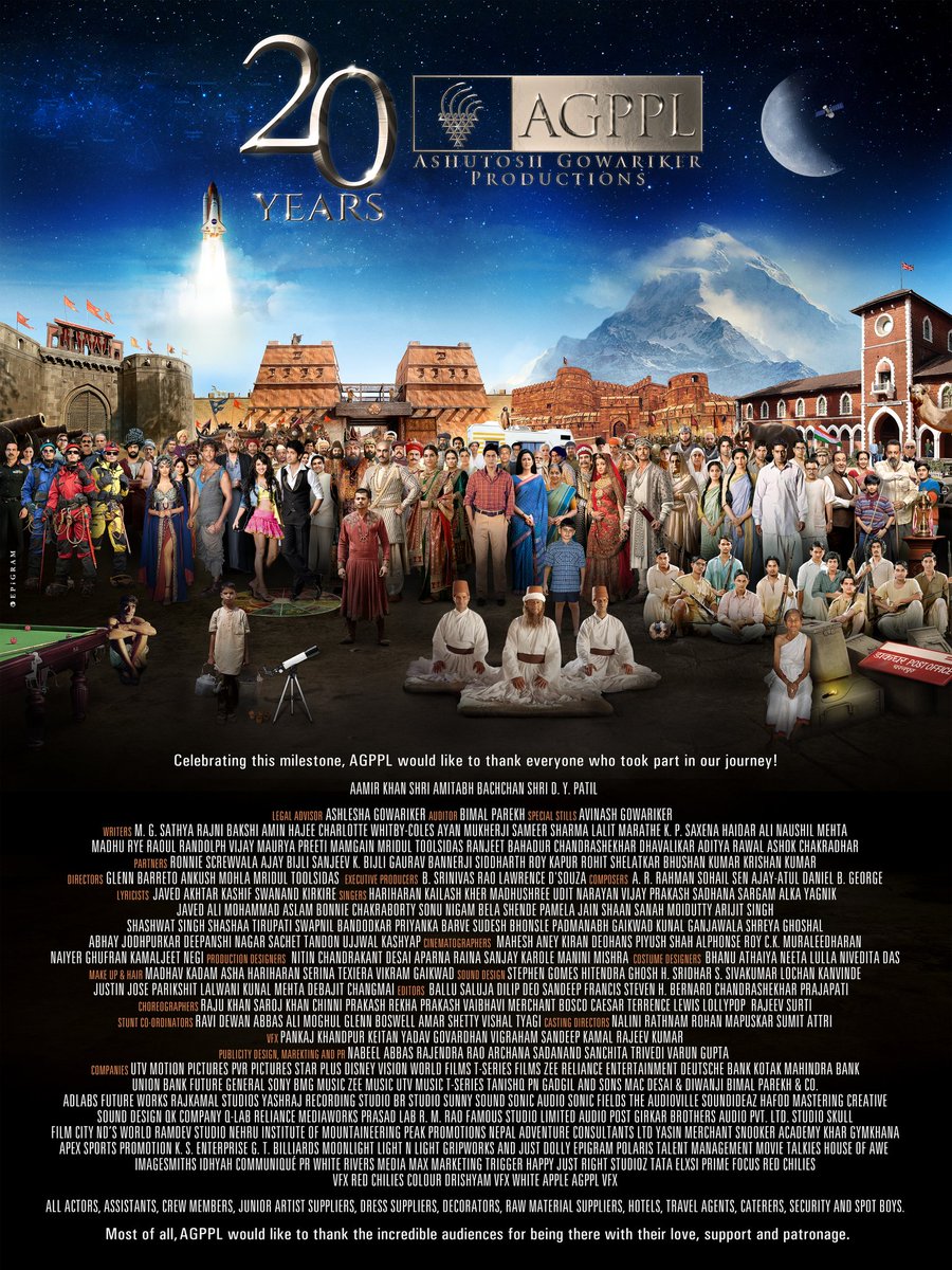 Ashutosh Gowariker (@ashgowariker) on Twitter photo Through the formation of <a href="/agppl/">Ashutosh Gowariker Productions</a> in 2004, I've had the immense privilege of meeting and collaborating with an extremely talented group of people, who have made this journey, one heck of a ride!
I bow with gratitude to each one of you!
And to you, the audience, I am indebtedl! Through the formation of <a href="/agppl/">Ashutosh Gowariker Productions</a> in 2004, I've had the immense privilege of meeting and collaborating with an extremely talented group of people, who have made this journey, one heck of a ride!
I bow with gratitude to each one of you!
And to you, the audience, I am indebtedl!