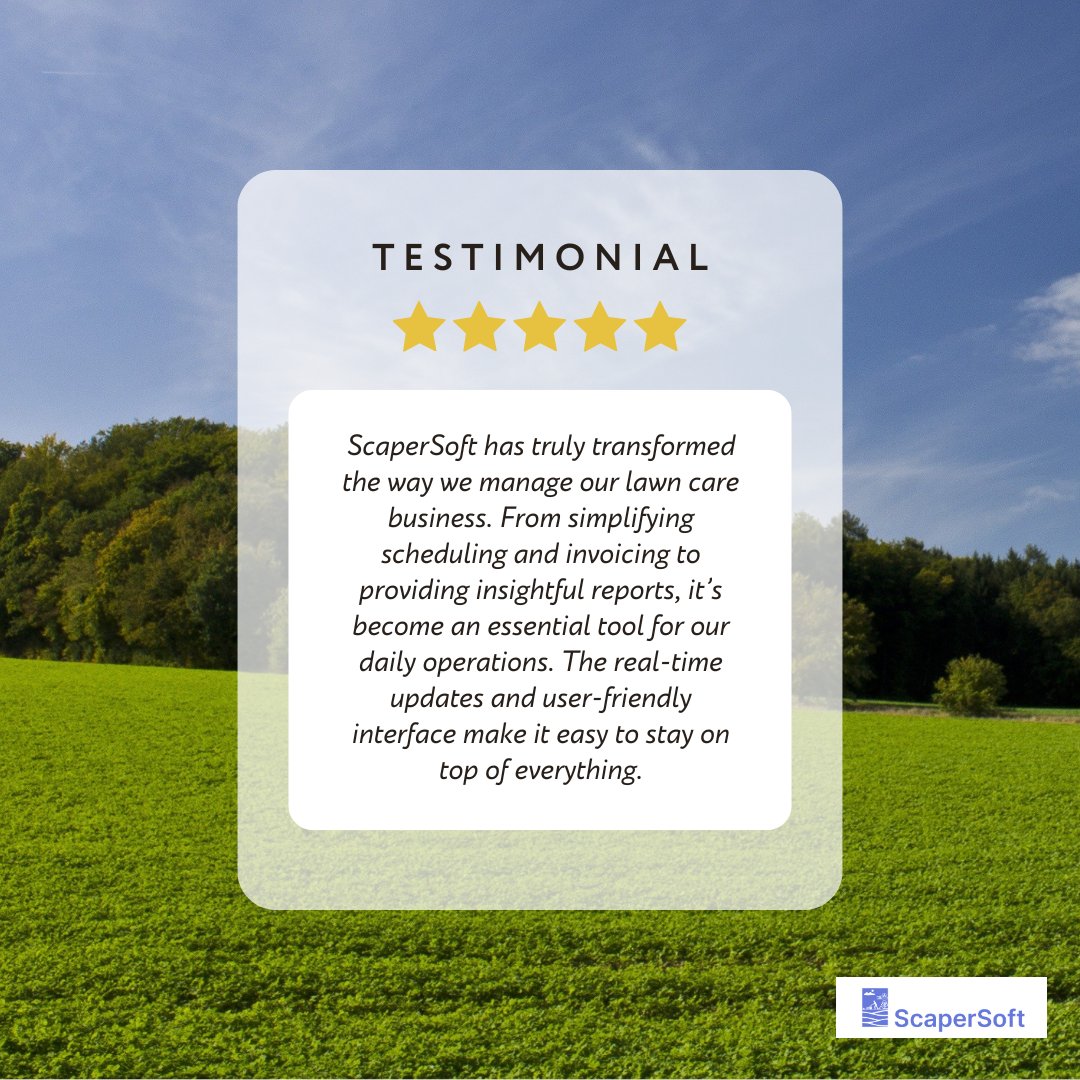 scapersoft's tweet image. Here’s what our clients are saying about ScaperSoft! 🌟

See the difference it can make for your business! 

#ClientFeedback #ScaperSoftSuccess #LawnCareSolutions