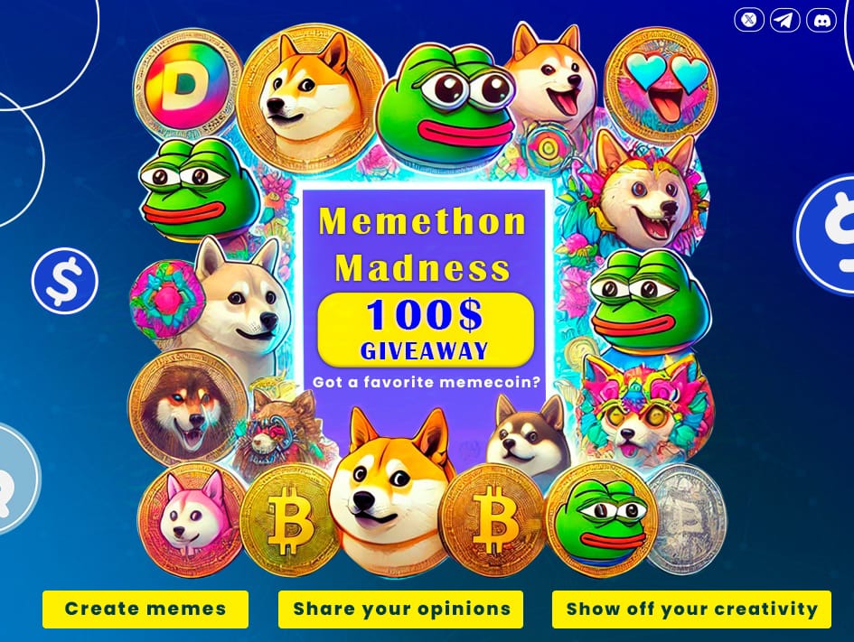Hey, Memecoins Maniacs! 🔥Are you ready to meme your way to the moon? 🚀

Follow us as Something BIG is coming your way… 🏆 Memethon Madness is about to launch, and it’s going to be an explosion of creativity, fun, and memes! 🎨✨

Here’s your chance to:
💰 Compete for a $100