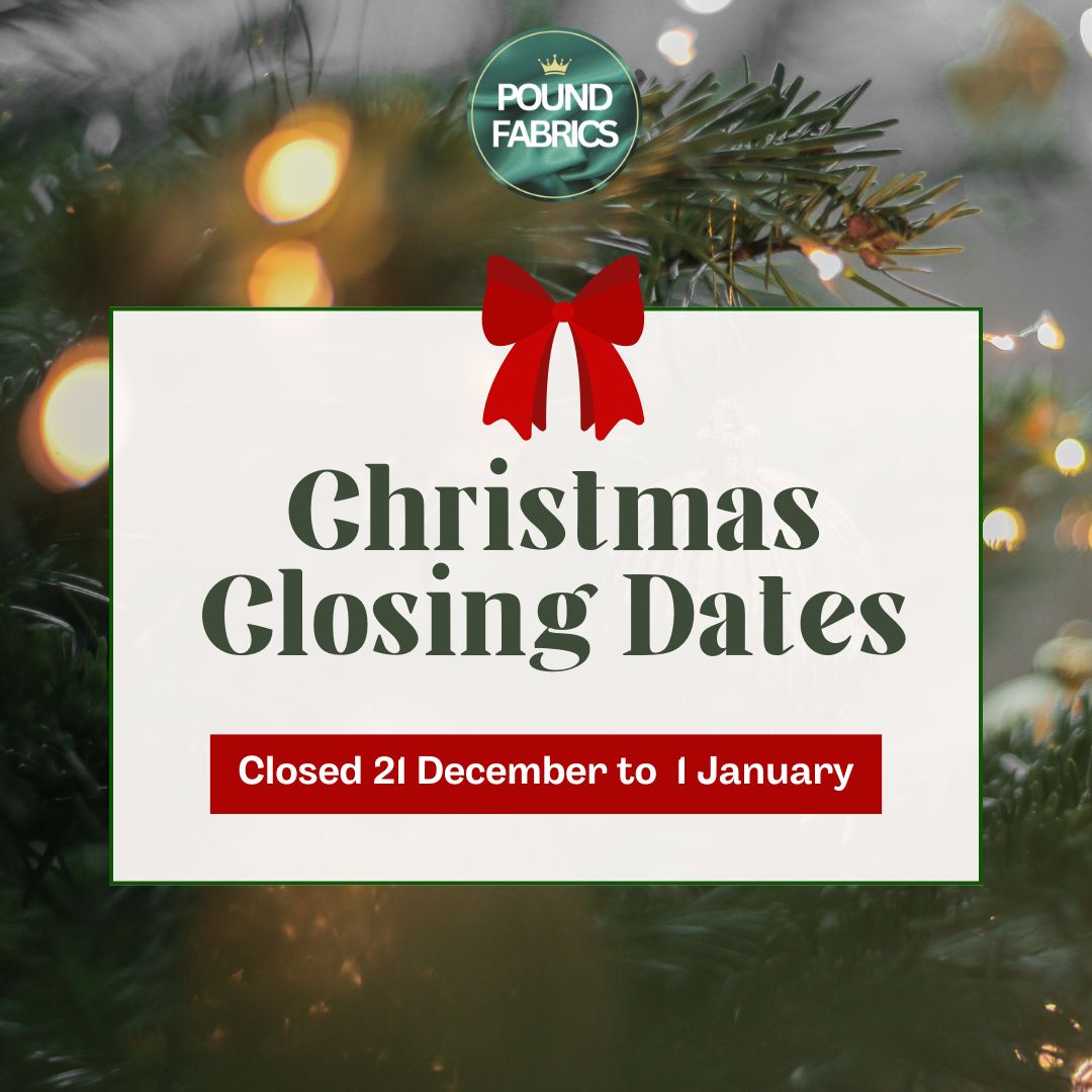 PoundFabrics's tweet photo. Please note we will be closed from: 

Saturday, 21st December - Wednesday, 1st January.

Please place your order by Sunday, 15th December to guarantee dispatch before Christmas. 
We will continue to dispatch after this date and work hard to get your orders to you. 💚 https://t.co/3KZPU9Jx7p