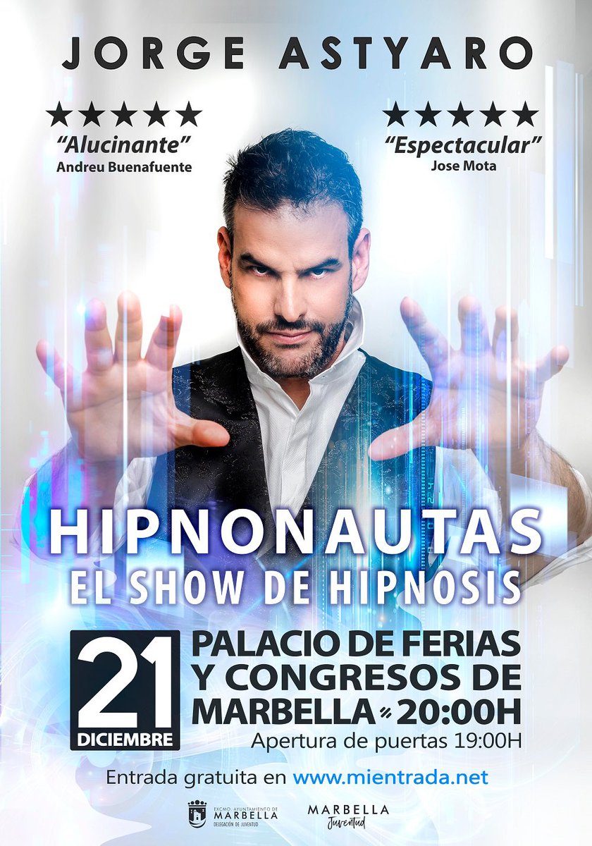 21 diciembre estaré en Marbella en el Palacio de Congrsos,  gracias al ayuntamiento de Marbella 
mientrada.net/evento/marbell…