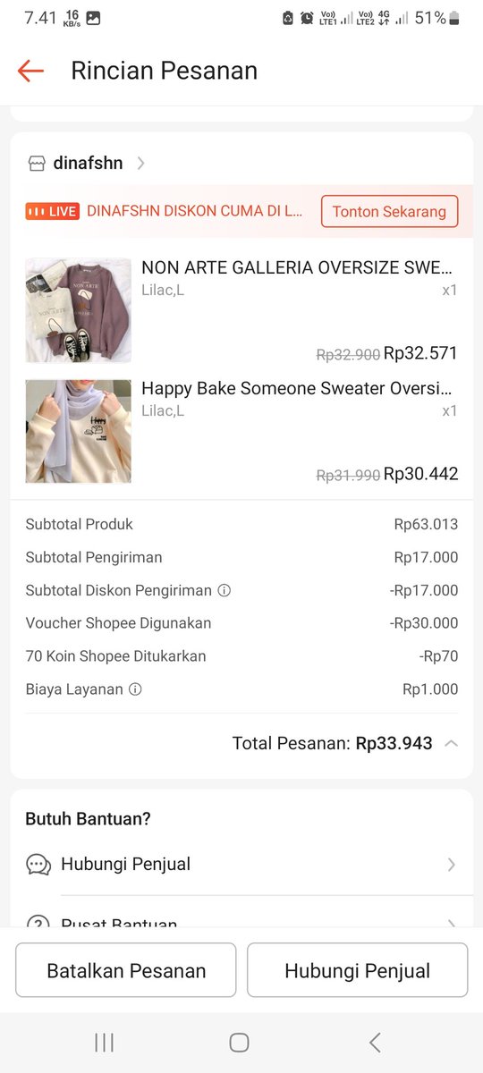 roseerfly's tweet photo. @discountfess Langsung tak pakai buat beli 2 pcs sweater nder 🤣 https://t.co/2Mhi05uqdY