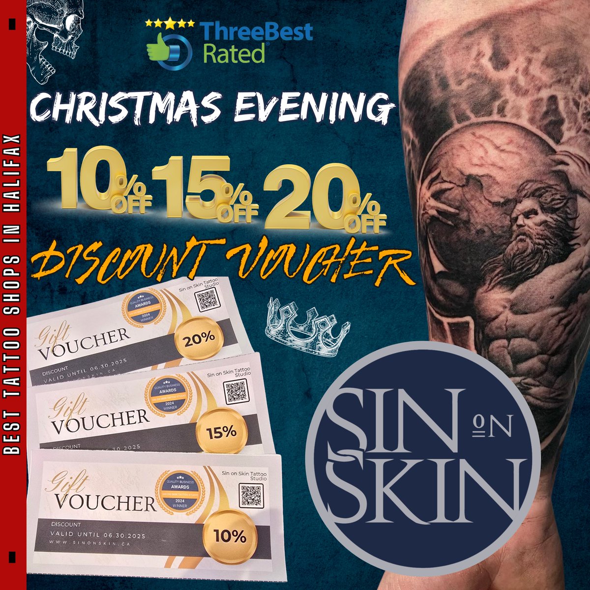 threebestrated's tweet photo. 🎅Looking for the perfect Christmas gift? 🎁 @sostattoos  has you covered! 🎄 Enjoy 10%, 15%, or 20% OFF your session with our exclusive discount vouchers. 🎁 The best tattoos in Halifax, now with holiday savings! 💉🖤 
https://t.co/84PEaLCsWU

#HolidayDeals #SinOnSkin #ThreeBestRated #tattooshops #tattoo #tattoos #tattooshop #tattooartist #tattoostudio #tattoosupplies #tattooart #tattooing #tattooideas #inked #tattoosupply #tattooink #tattooartists #ink