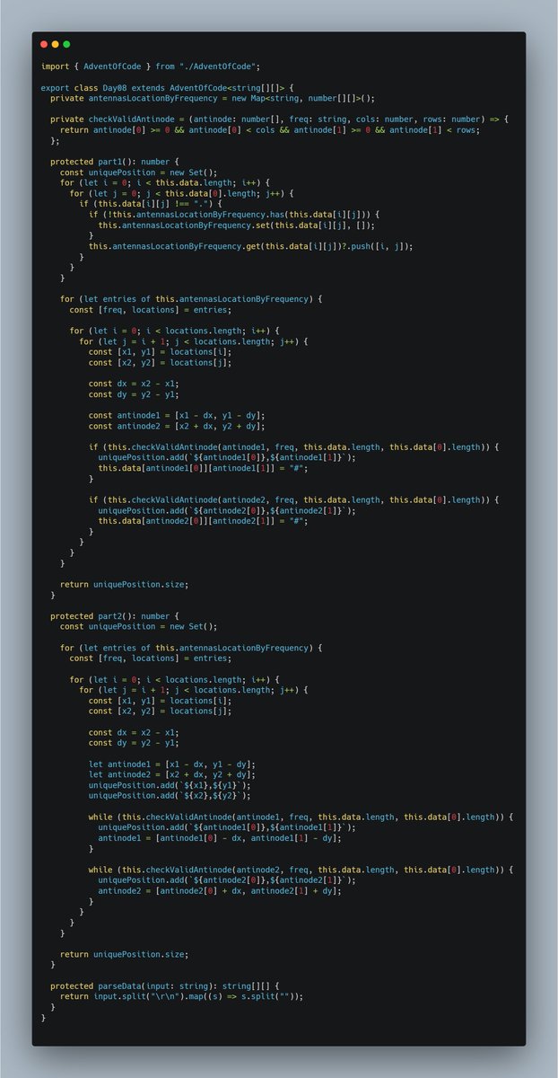 _Bikash_Singh's tweet image. I just completed &quot;Resonant Collinearity&quot; - Day 8 - Advent of Code 2024 adventofcode.com/2024/day/8 #AdventOfCode
