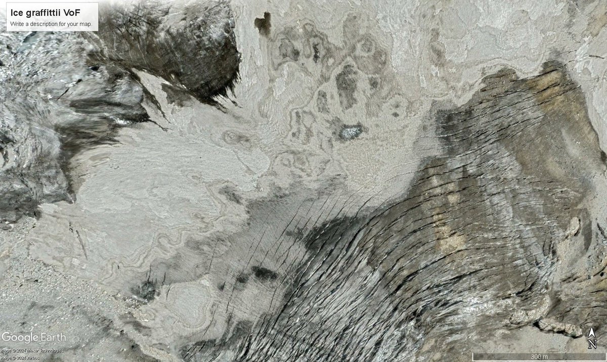 machanifs's tweet photo. #ICE #GRAFFITI
These are not #cave #paintings by #early_man during #iceage
But are #results of #climate_change and #global_warming causing ice sheets to start melting and form #crevasses and #lake primordia
#satellite #imagery above Tipra #glacier
#valley_of_fowers #Himalayas https://t.co/NXkBRCws87