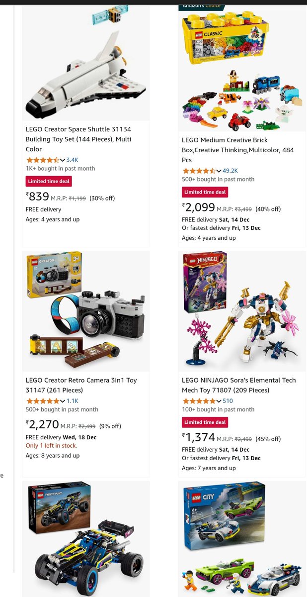 Vjaylaksh6's tweet image. "🎁 Unbox joy with the best toys for every age! From learning to fun, we've got it all. Shop now on Amazon and bring smiles to every playtime! 🧸✨
Buy Now👇🛒
 [amzn.to/4gpGV4S]

 #ToysOnAmazon #PlaytimeFun
#Amazon #bestdeal 
#cards #dealOftheday