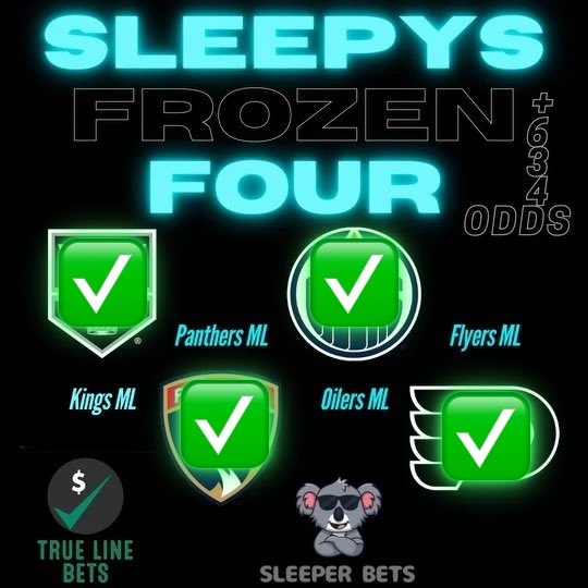 Sleeper_Bets's tweet photo. Cash The Frozen Four✅✅✅ https://t.co/zyTR1ZEgRx
