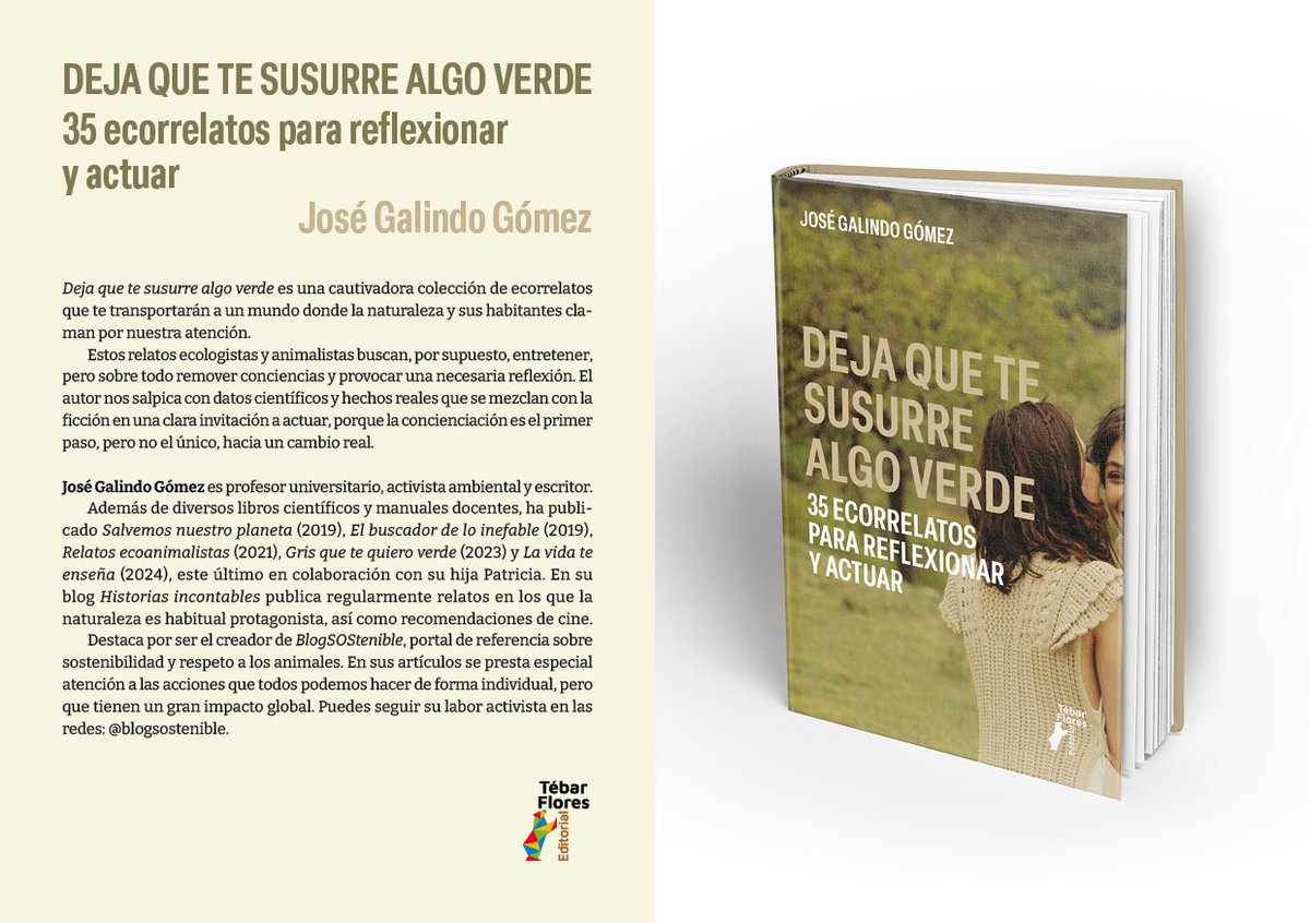 blogsostenible's tweet image. 📗Libro Deja que te susurre algo verde, de J. Galindo en @TebarFlores 
📗Relatos ecologistas y animalistas para entretener y para abonar la reflexión
📗Hay historias reconfortantes, tristes, optimistas, inspiradoras, curiosas...
blogsostenible.wordpress.com/2024/12/11/lib…