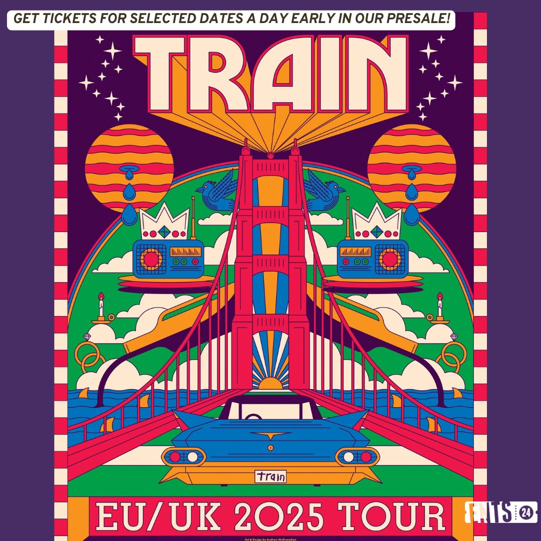 🎶  <a href="/train/">train</a> will play Southampton and <a href="/EventimApollo/">Eventim Apollo</a> next June, followed by Warwick and <a href="/ThePieceHall/">The Piece Hall</a> in July.
🎟️ We've got PRESALES for Southampton and Halifax – starting tomorrow (Thurs 12th Dec) at 10am! 
🕙 ents24.com/uk/tour-dates/…
#Train #LiveMusic #ents24