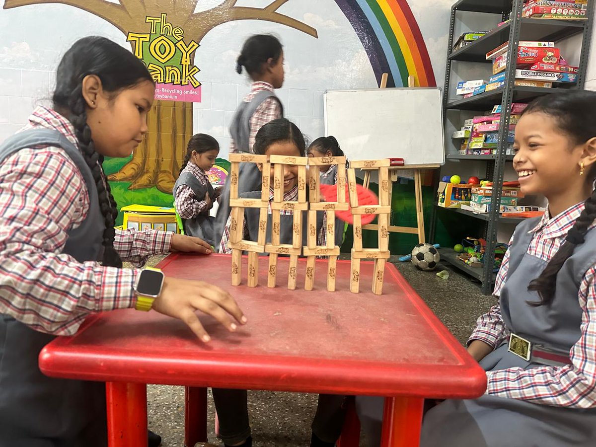 Nothing but wooden blocks and gravity!