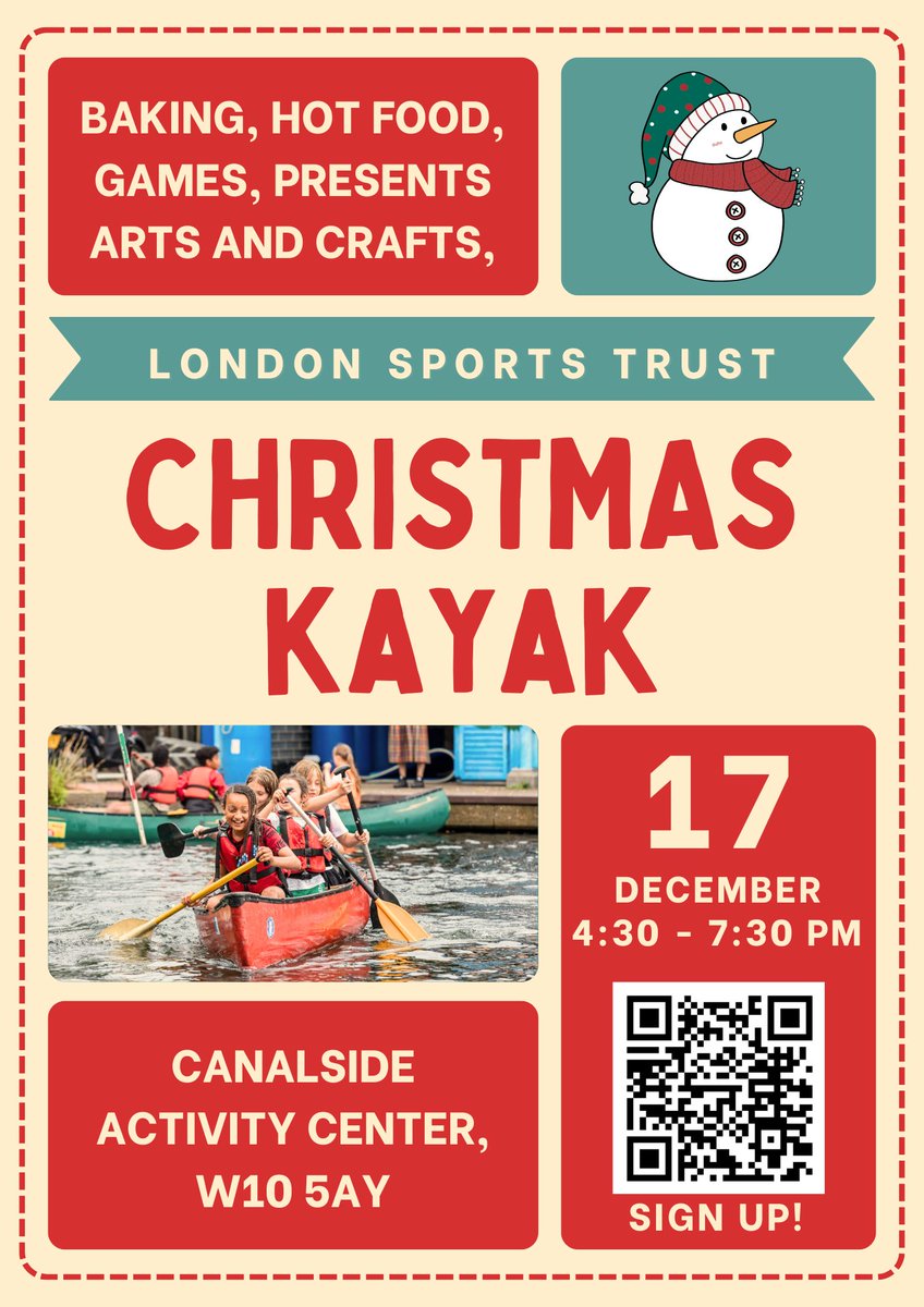 Our last kayaking session of the season is on December 17th, when we will be having a paddle and Christmas party, hope to see you there! Book on line as usual londonsportstrust.org
<a href="/baraka_london/">Baraka Community Association</a> <a href="/DalgarnoTrust/">Dalgarno Trust</a> <a href="/RBKCSchoolgames/">RBKC School Games</a> <a href="/RBKC/">Royal Borough of Kensington and Chelsea</a> <a href="/PlanetCanoe/">Everything canoe, kayak, and SUP</a>
