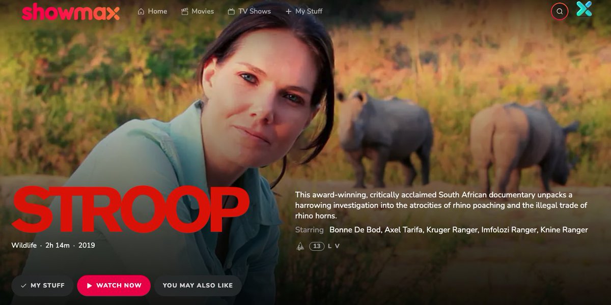 After posting the podcast yesterday, where I talk in-depth on the filming of 'STROOP - journey into the rhino horn war', some have asked where they can watch it... no I'm not sad if you haven't seen the film yet, I'm just grateful that it is still available to watch!